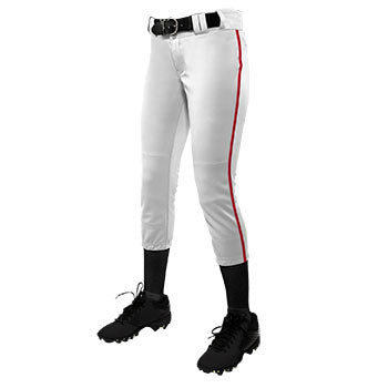 Champro- Girls/Womens Fastpitch Pants- White/Red stripe – Iconic Apparel