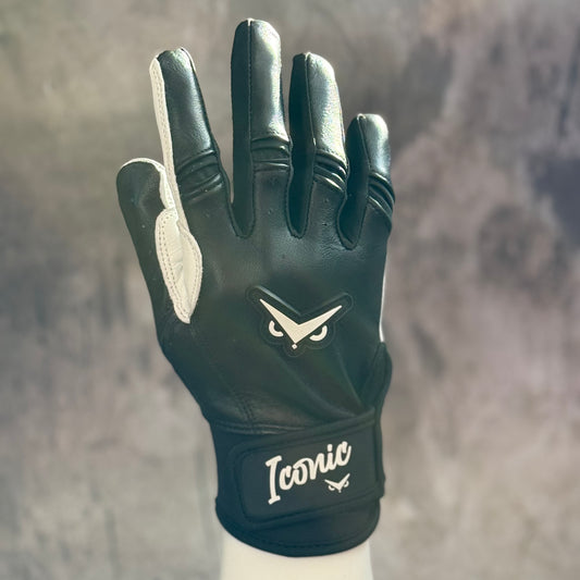 Iconic Elite Batting Gloves - Black/White (ADULT)