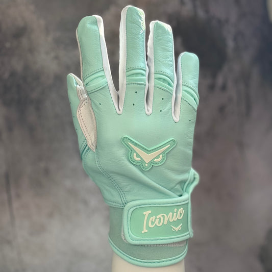 Iconic Elite Batting Gloves - Mint/White (ADULT)