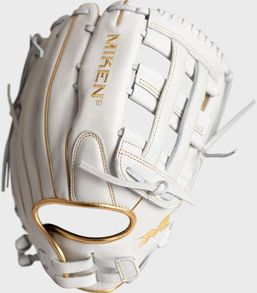MIKEN - GOLD Pro Series 14" White Gold Slowpitch Glove