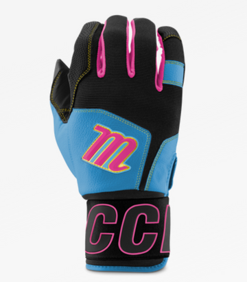 MARUCCI - YOUTH BLACKSMITH BATTING GLOVES-BLACK/COLUMBIA BLUE