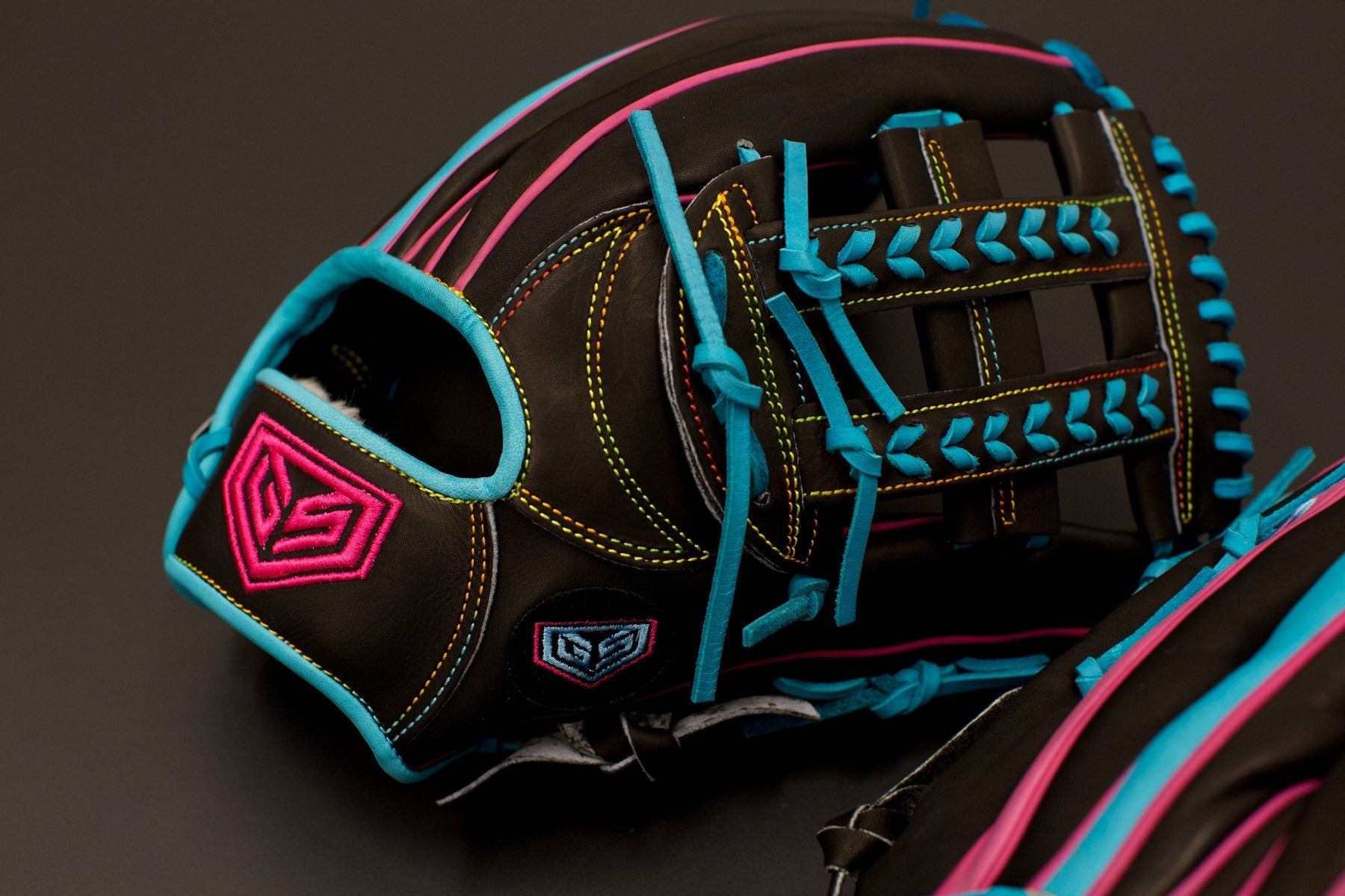 GS Sports Signature Series Laced H Web Ball Glove - Dual Welt Autism P