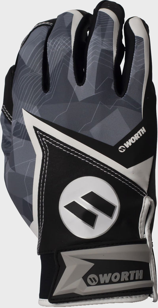 WORTH ADULT BATTING GLOVES - BLACK